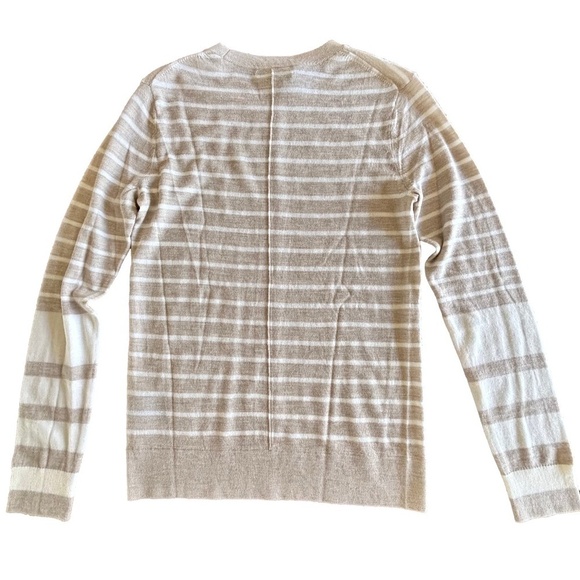 Club Monaco NWT MacKenzie striped sweater 100% wool colour Oatmeal size S - Picture 4 of 16